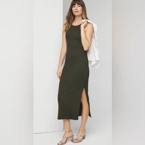 White House Black Market 🆕 Forme Sergeant (Olive) Midi Tank Dress size small